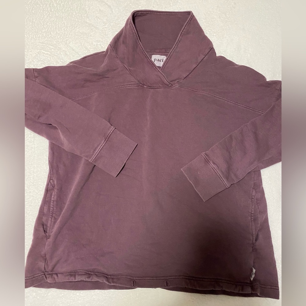 Pact organic cotton sweatshirt (funnel neck drawstring hem)